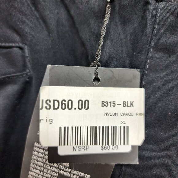 Decibel Mens Cargo Jogger Pants Utility Elastic Waist Size XL Black New - Picture 10 of 11